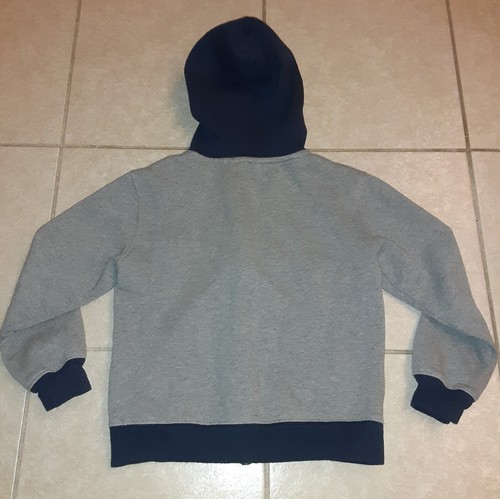 Chaps Boy Blue and Gray Bulldog Dog Patch Jacket Full Zip Up Hoody Coat Size M 6 - Picture 4 of 4
