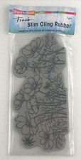 Stampendous Cling Rubber Stamp Slim COSMOS BLOOMS Crafts Cards Floral New