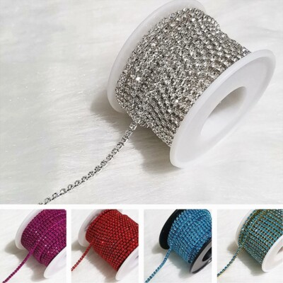 2M Strass Rand Strass Kette Kristall Borte Band DIY Handgefertigt Zubehör