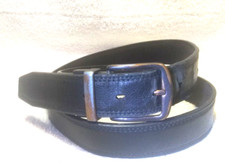 Levi's Black Brown Reversable Leather Belt Dark Buckle Size 36 1.25 W Vintage