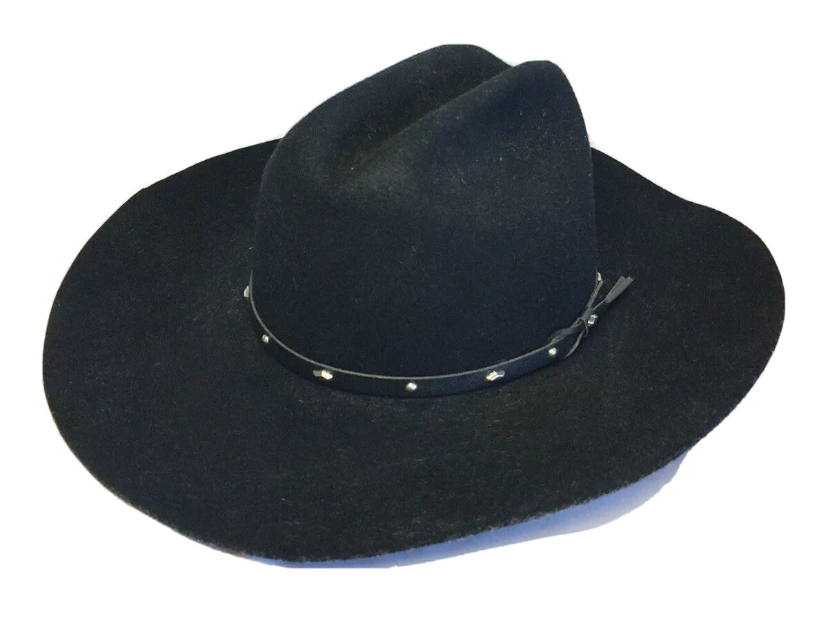 Vintage Stallion Stetson XX Premium Wool Black Cowboy Western Hat