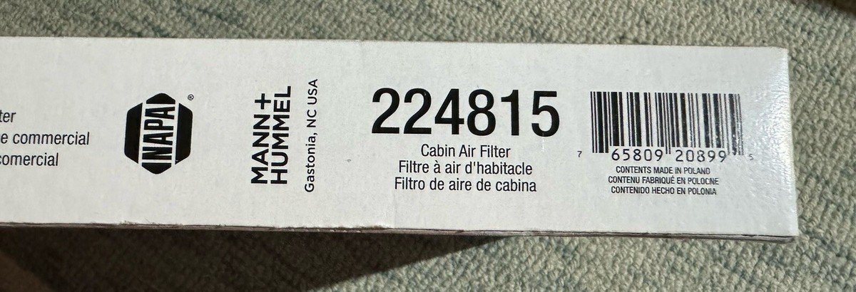 Cabin Air Filter NAPA/ProSelect Filter 224815 | eBay