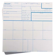 FD-258 Fingerprint Cards, Applicant - 250 Pack NEWEST REVISION 11-1-20