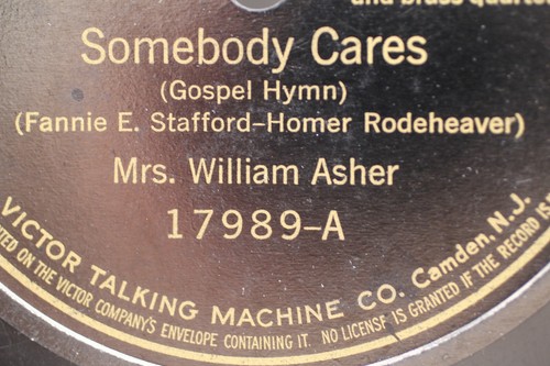 Mrs. William Asher - Nobody Like Jesus & Somebody Cares - Victor 78 RPM 1916 - Imagen 4 de 4