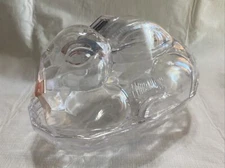 Dudley's 7" Crystal Cut Fillable Easter Bunny Clear Plastic Vtg 1996 NOS