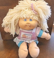 First Edition Cabbage Patch Kid Doll CPK 1990 Hasbro Blonde Crimped Hair Teeth