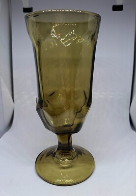 Set Of 2 Duz Crystal D2Z1 Smokey Brown Tawny Water Goblet 6 1/2'' ''Root Beer'' 