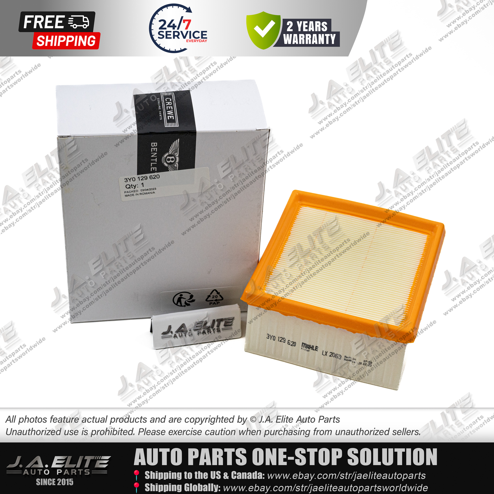 Genuine Bentley Air Filter Set fit Bentley Mulsanne OEM:3Y0129620