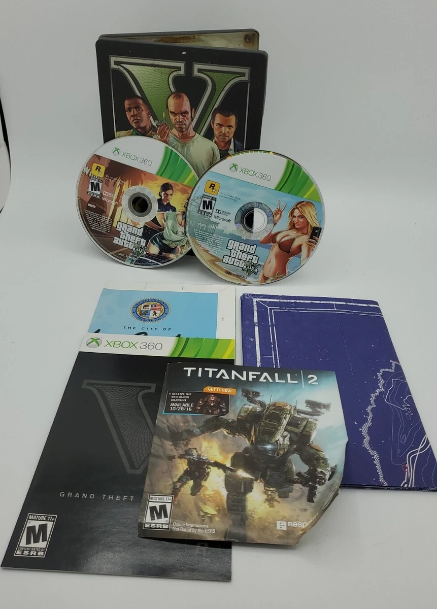 Grand Theft Auto GTA 5 V Five Microsoft Xbox 360 Steelbook Game