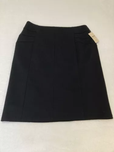 Coldwater Creek Skirt Size 10 Black Lined Ponte Pencil Stretch NWT $69.95