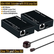 1080P HDMI Network Extender Over Single Cable CAT5E/6 Ethernet RJ45 FHD 60M 3D