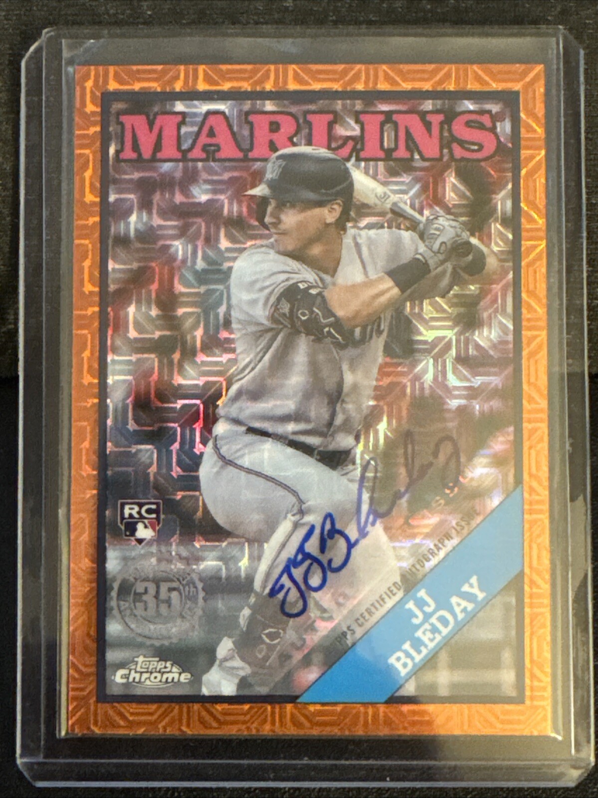 2023 Topps Chrome S1 1988 Silver Pack Mojo Mega Orange RC Auto JJ BLEDAY #/25