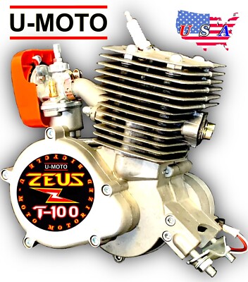 100cc 2-Stroke Bicycle Gasoline Engine Air-Cooled Motor Only for ...