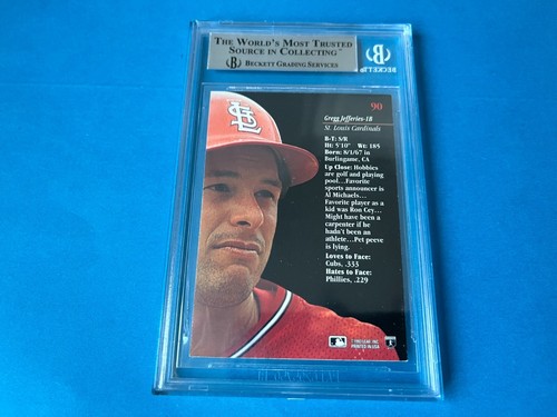 Greg Jefferies Cardinals 1993 Leaf Studio Card Signed Auto Beckett BAS COA - Picture 2 of 2
