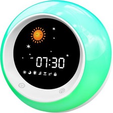Kids Alarm Clock, Children's Sleep Trainer ,Sleep Sound Machine, Wake Up Light