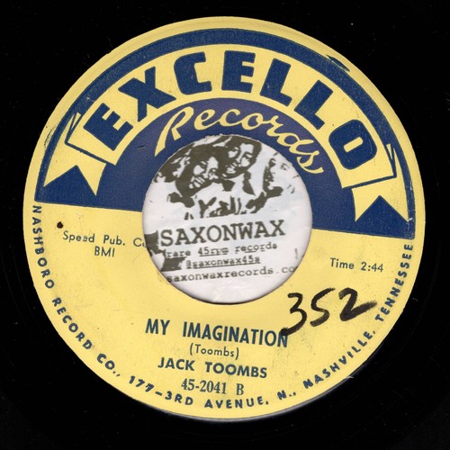 Scarce Country 45 JACK TOOMBS - Foolish Jealousy - Excello EX Rockabilly - Picture 2 of 4