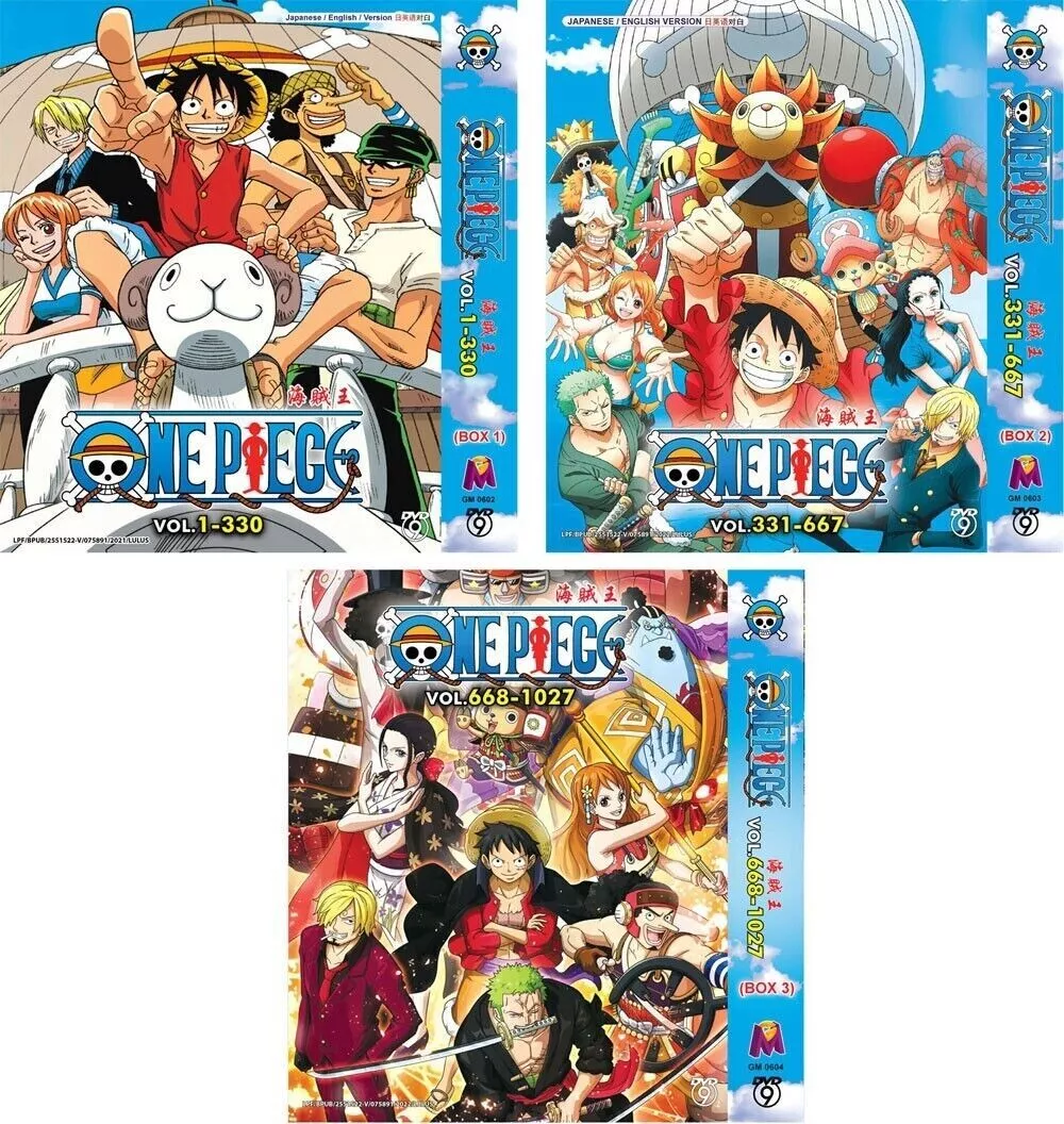 One Piece Anime DVD ( Episodes 1-1027 ) [3 Complete Boxset] [English  Dubbed]