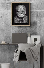 🔥ALEXANDER DULAC | WINSTON CHURCHILL Hand Signed Unframed Print Ed of 10 COA