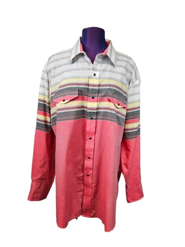 Vintage Roper Striped Western Rodeo Pearl Snap Shirt Size XXL Men's N87 - Picture 12 of 13