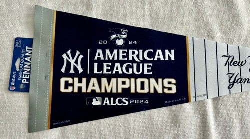 NY YANKEES AL CHAMPIONS BANDERÍN 2024 ALCS POSTEMPORADA PLAYOFFS SERIE MUNDIAL BANNER - Imagen 3 de 3