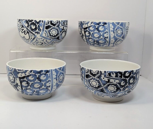 Ralph Lauren Cote D'Azur Batik Soup Cereal Bowl (Set 4) Blue White 5.75" RARE - Picture 4 of 10