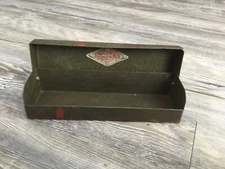 Vintage S-K Hand Tools Vintage Green Metal Tool Box 6.75" X 2" X 1.5" USA