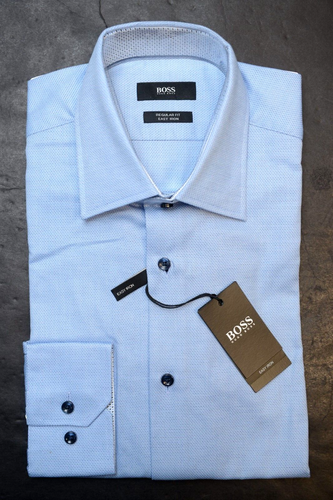 Hugo Boss Men's H-Joe Kent Easy Iron Regular Fit Cotton Dress Shirt 37 14.5 - 第 1/5 張圖片
