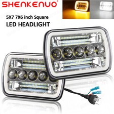 5X7" 7x6" LED Headlight Halo DRL For Dodge Ram 50 D150 D250 D350 W150 W250 W350