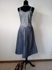 Vintage '60s Barbizon Colette Sz 14 Slip Dress Smoky Lilac Nylon/Orlon and Lace