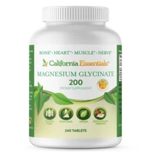 California Essentials Magnesium Glycinate 200mg - 240 Tablets