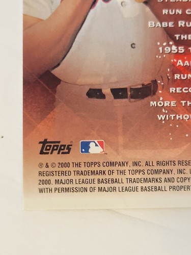2000 Topps Hank Aaron KKR1 King of Kings Jersey Karte (BESCHREIBUNG LESEN) - Bild 15 von 18