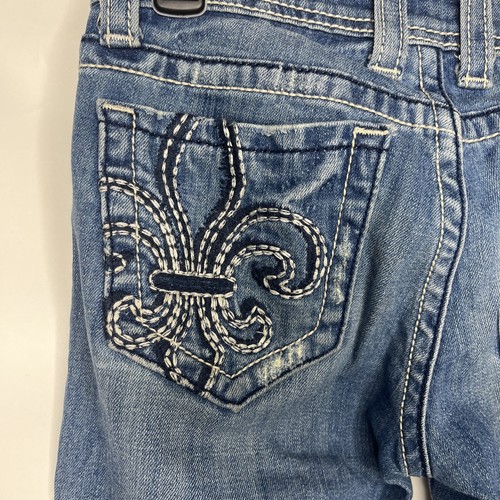 Miss Me Jeans Womens 26 (30x34) Blue Boot Cut Low Rise Distressed JP4369 - Picture 13 of 17