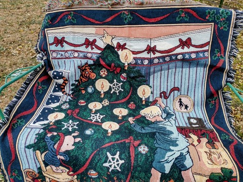 Goodwin Weavers Disney Winnie The Pooh Woven Tapestry Throw Blanket 70 X 45 EXC. - Picture 2 of 8