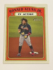 2021 Topps Heritage Baseball In Action #300 - Ronald Acuna Jr. - Atlanta Braves