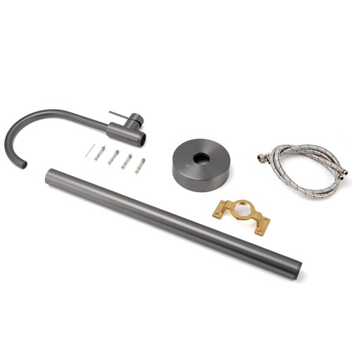 WELS Gun Metal Kitchen Basin Mixer Tap Spout Shower Head Set Rail Wall Arm Drain - Picture 171 of 240