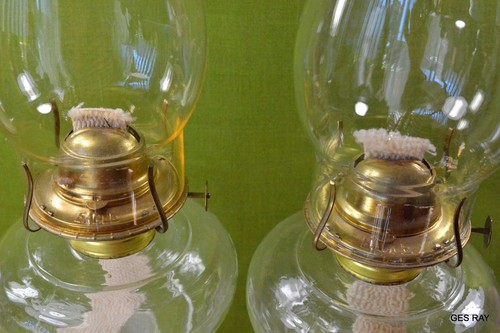 Duncan & Miller 3 Faces Sisters Oil Lamp Eagle Burner Frosted EAPG Reproduction - Picture 6 of 8