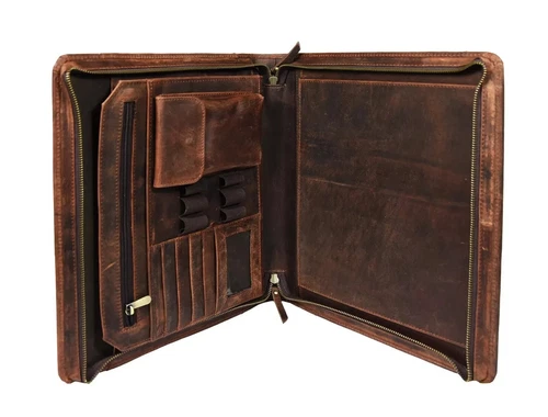 Buffalo Leather Portfolio A4 Folder Business Organizer Executive Padfolio File