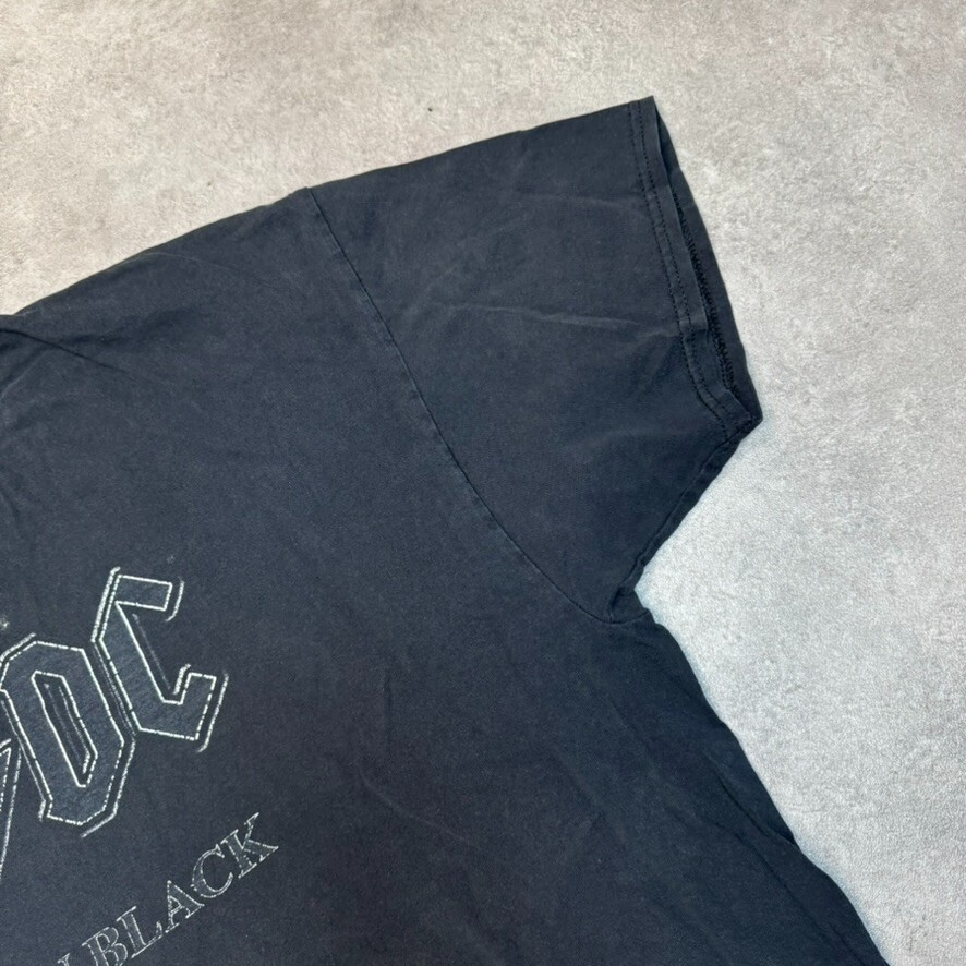 ACDC T-Shirt Mens 2XL Back In Black Y2K Music Graphic Print Tee, Black image 5