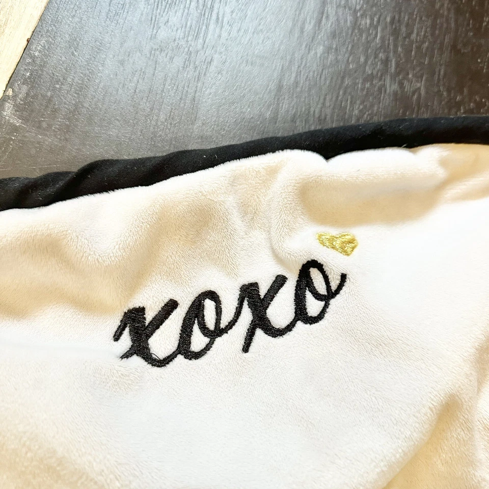 Boppy Pillow Cover XOXO Plush Black & White Unisex Washable - Image 2 of 4