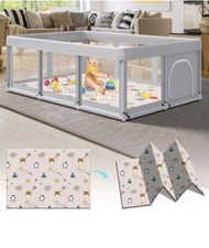 Baby Playpen, Baby Playard for Babies and Toddlers, Baby Fence Play Pens Grey
