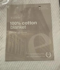 E LUXURY METRO WEAVE COTTON BLANKET TWIN -WHITE