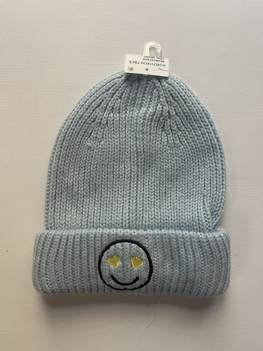 NORDSTROM Knit Beanie, Smiley Face (set of 4) ? Nordstrom Knit Beanie Hat Smiley Face Gray NEW NWT | eBay main image 2