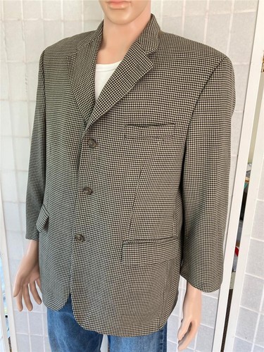 Men's Bachrach 42S 100% Wool Toffee Beige Houndstooth Blazer/Sportcoat - Picture 4 of 9