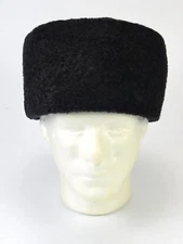 Black European Kubanka Real Fur Astrakhan Karakul Winter Cossack Hat Papakha B4