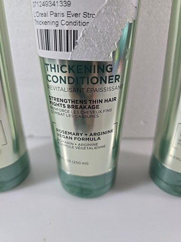 3 pack Loreal Ever Pure Thickening Rosemary Conditioner 8.5 oz for Thin Hair NEW - Picture 2 of 2