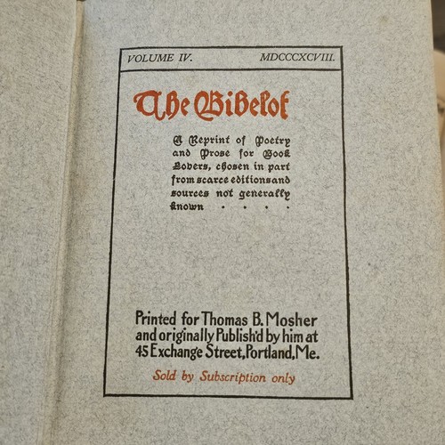 1896 THE BIBELOT Partial Book Set Lot of 12 Books Thomas Mosher Poetry Prose - Picture 5 of 10