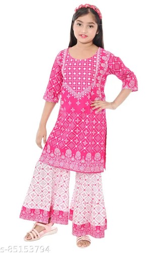 Indian Traditional New stylish Baby Girls kurta and salwar with For Kids - Picture 8 of 11