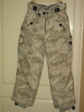 TURBINE E408 Snow Board Wear CAMO PANTS Youth Boys Medium Nylon insulated