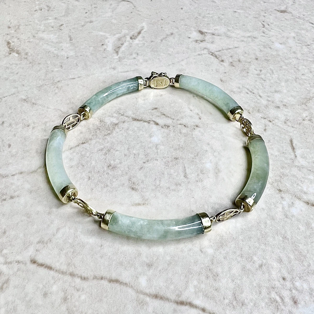 Vintage 14K Gold Multi Color Jade Link Bracelet – Boylerpf