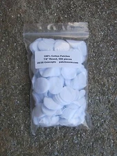 100% Cotton Patches (500 pc, 7/8" round) for PatchWorm Cleaning Kit and others